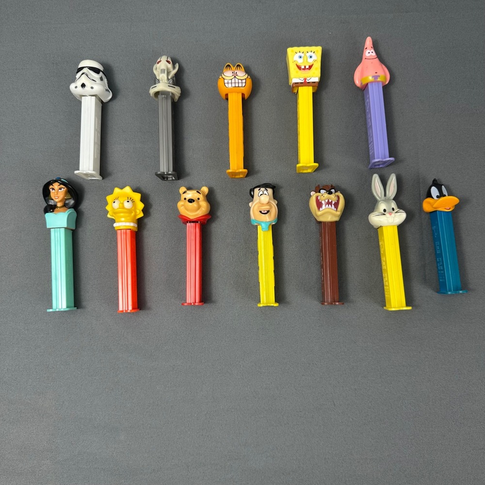 PEZ Dispenser Lot of 12 Star Wars Disney Looney Tunes SpongeBob Garfield